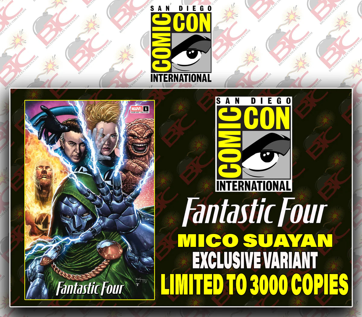 FANTASTIC FOUR #1 MICO SUAYAN SDCC EXCLUSIVE VARIANT COVER