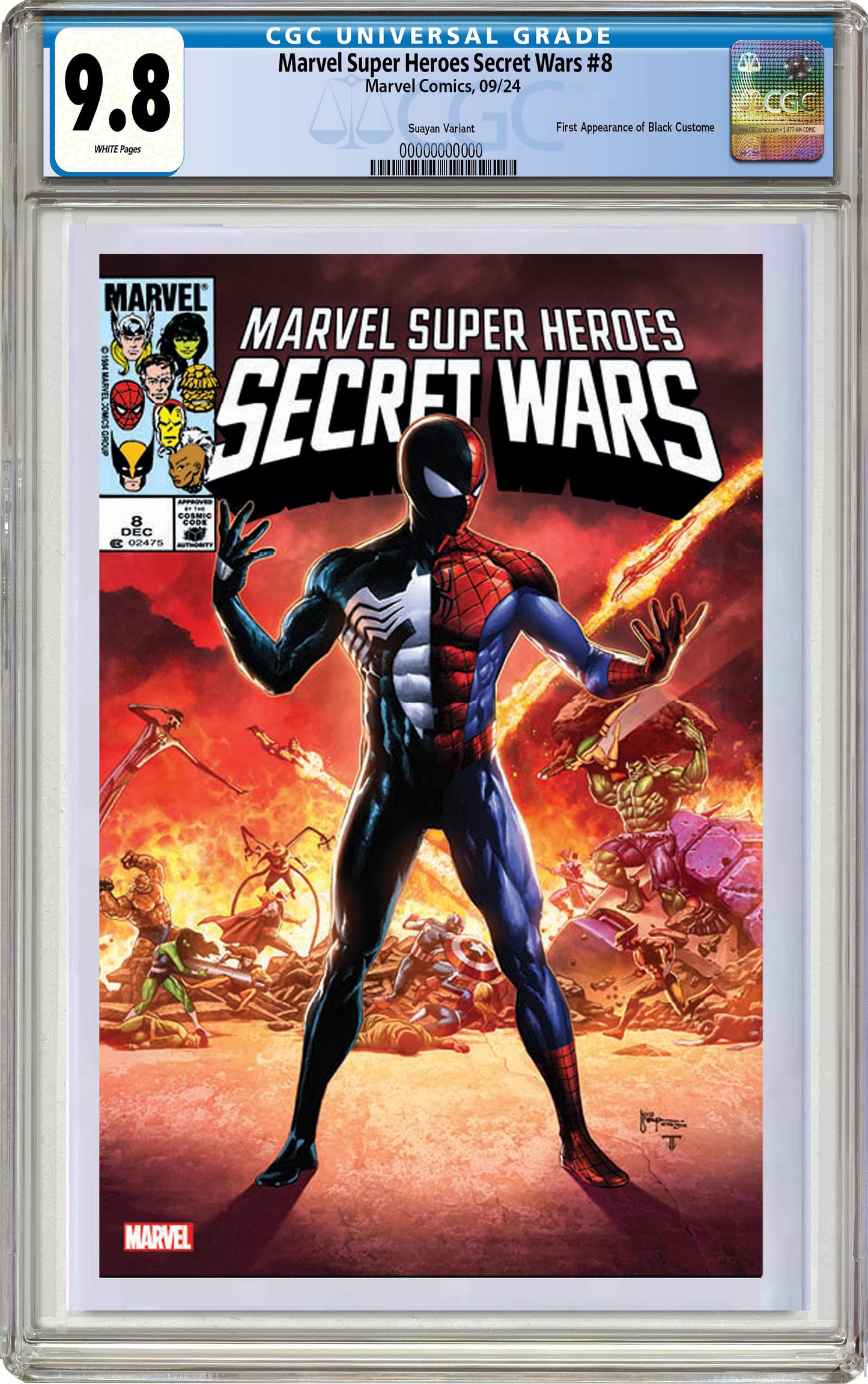 SECRET WARS #8 BLACK SUIT MICO SUAYAN EXCLUSIVE VARIANT COVER OPTIONS 08-07-24