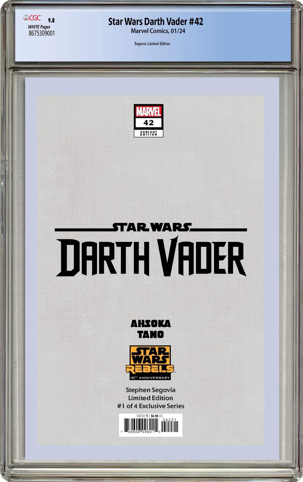 STAR WARS: DARTH VADER #42 STEPHEN SEGOVIA REBELS 10TH ANNIVERSARY LIMITED EDITION EXCLUSIVE #1 OF 4