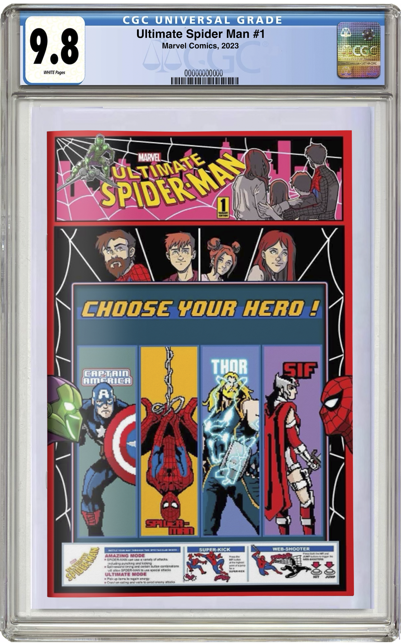 ULTIMATE SPIDER-MAN 1 MATTHEW WAITE EXCLUSIVE 8-BIT CGC 9.8